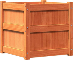 vidaXL - Plantenbak - 50x50x50 - cm - massief - grenenhout - wasbruin