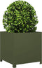 vidaXL - Plantenbak - 50x50x50 - cm - staal - olijfgroen