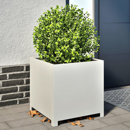 vidaXL - Plantenbak - 50x50x50 - cm - staal - wit