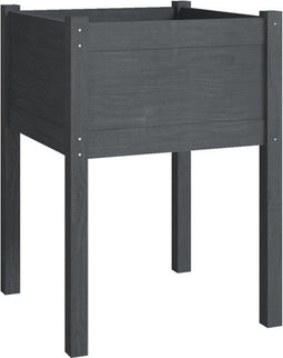 vidaXL - Plantenbak - 50x50x70 - cm - massief - grenenhout - grijs