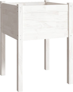 vidaXL - Plantenbak - 50x50x70 - cm - massief - grenenhout - wit