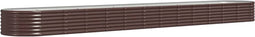 vidaXL - Plantenbak - 512x80x36 - cm - gepoedercoat - staal - bruin