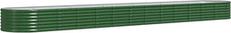 vidaXL - Plantenbak - 512x80x36 - cm - gepoedercoat - staal - groen
