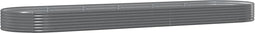 vidaXL - Plantenbak - 523x140x36 - cm - gepoedercoat - staal - grijs