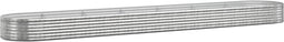 vidaXL - Plantenbak - 544x100x36 - cm - gepoedercoat - staal - zilverkleurig