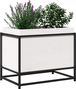 vidaXL - Plantenbak - 60x40x50 - cm - massief - grenenhout - wit