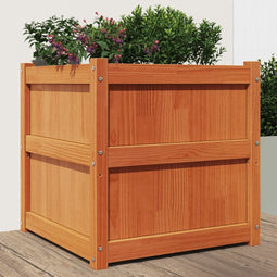 vidaXL - Plantenbak - 60x60x60 - cm - massief - grenenhout - wasbruin