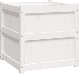 vidaXL - Plantenbak - 60x60x60 - cm - massief - grenenhout - wit