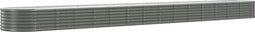 vidaXL - Plantenbak - 620x80x36 - cm - gepoedercoat - staal - grijs