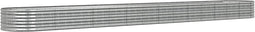 vidaXL - Plantenbak - 620x80x36 - cm - gepoedercoat - staal - zilverkleurig
