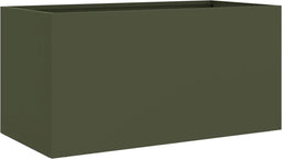 vidaXL - Plantenbak - 62x30x29 - cm - staal - olijfgroen