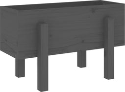 vidaXL - Plantenbak - 62x30x38 - cm - massief - grenenhout - grijs