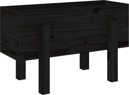 vidaXL - Plantenbak - 62x30x38 - cm - massief - grenenhout - zwart