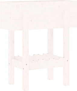 vidaXL - Plantenbak - 62x30x69 - cm - massief - grenenhout - wit