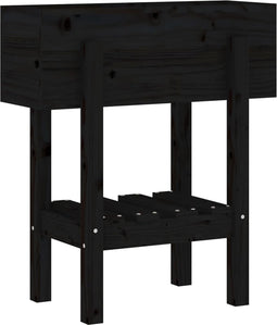 vidaXL - Plantenbak - 62x30x69 - cm - massief - grenenhout - zwart