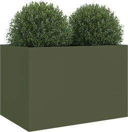 vidaXL - Plantenbak - 62x40x39 - cm - staal - olijfgroen