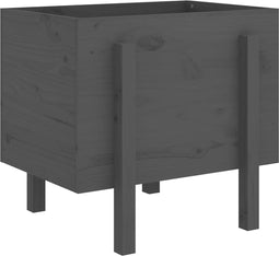 vidaXL - Plantenbak - 62x50x57 - cm - massief - grenenhout - grijs
