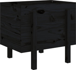 vidaXL - Plantenbak - 62x50x57 - cm - massief - grenenhout - zwart