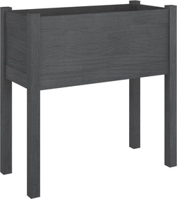 vidaXL - Plantenbak - 70x31x70 - cm - massief - grenenhout - grijs