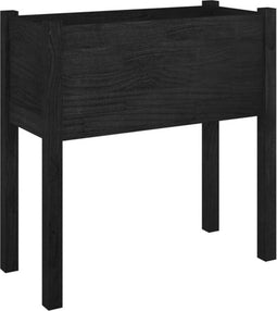 vidaXL - Plantenbak - 70x31x70 - cm - massief - grenenhout - zwart