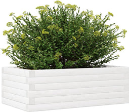 vidaXL - Plantenbak - 70x40x23 - cm - massief - grenenhout - wit