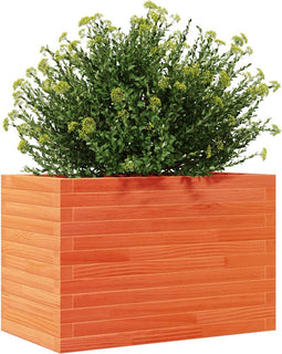 vidaXL - Plantenbak - 70x40x45,5 - cm - massief - grenenhout - wasbruin