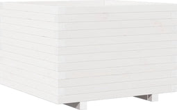 vidaXL - Plantenbak - 70x70x49,5 - cm - massief - grenenhout - wit
