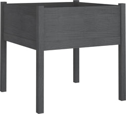 vidaXL - Plantenbak - 70x70x70 - cm - massief - grenenhout - grijs
