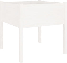 vidaXL - Plantenbak - 70x70x70 - cm - massief - grenenhout - wit