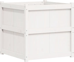 vidaXL - Plantenbak - 70x70x70 - cm - massief - grenenhout - wit