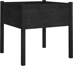 vidaXL - Plantenbak - 70x70x70 - cm - massief - grenenhout - zwart