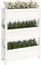 vidaXL - Plantenbak - 77x25x104,5 - cm - massief - grenenhout - wit