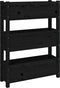 vidaXL - Plantenbak - 77x25x104,5 - cm - massief - grenenhout - zwart