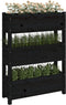 vidaXL - Plantenbak - 77x25x104,5 - cm - massief - grenenhout - zwart