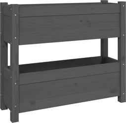 vidaXL - Plantenbak - 77x25x66 - cm - massief - grenenhout - grijs