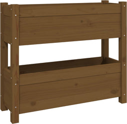 vidaXL - Plantenbak - 77x25x66 - cm - massief - grenenhout - honingbruin