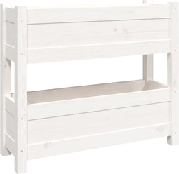 vidaXL - Plantenbak - 77x25x66 - cm - massief - grenenhout - wit