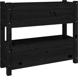 vidaXL - Plantenbak - 77x25x66 - cm - massief - grenenhout - zwart