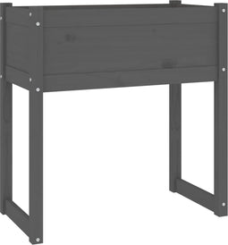 vidaXL - Plantenbak - 78x40x81 - cm - massief - grenenhout - grijs