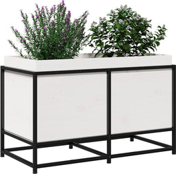 vidaXL - Plantenbak - 80x40x50 - cm - massief - grenenhout - wit