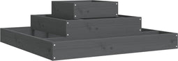 vidaXL - Plantenbak - 80x80x27 - cm - massief - grenenhout - grijs
