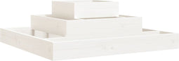 vidaXL - Plantenbak - 80x80x27 - cm - massief - grenenhout - wit
