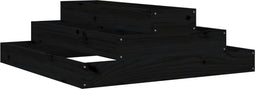 vidaXL - Plantenbak - 80x80x27 - cm - massief - grenenhout - zwart
