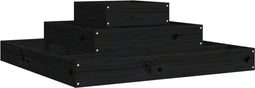 vidaXL - Plantenbak - 80x80x27 - cm - massief - grenenhout - zwart