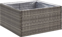 vidaXL - Plantenbak - 80x80x40 - cm - poly - rattan - grijs