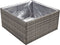 vidaXL - Plantenbak - 80x80x40 - cm - poly - rattan - grijs