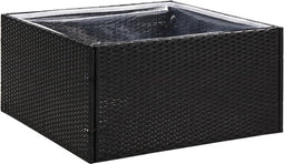 vidaXL - Plantenbak - 80x80x40 - cm - poly - rattan - zwart