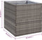 vidaXL - Plantenbak - 80x80x80 - cm - poly - rattan - grijs