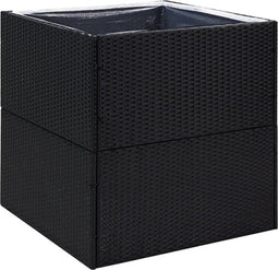 vidaXL - Plantenbak - 80x80x80 - cm - poly - rattan - zwart