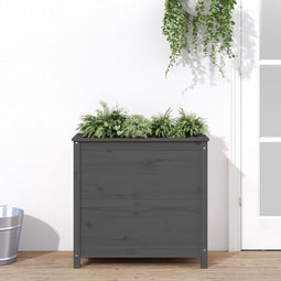 vidaXL - Plantenbak - 82,5x40x78 - cm - massief - grenenhout - grijs